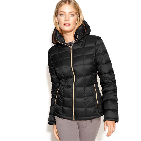 michael kors black and gold jacket|michael kors puffer jacket macy's.